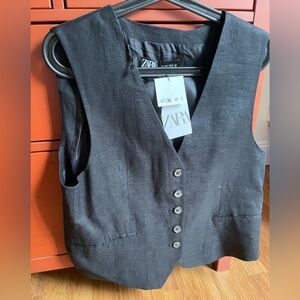 Zara Women's Black Vest Top